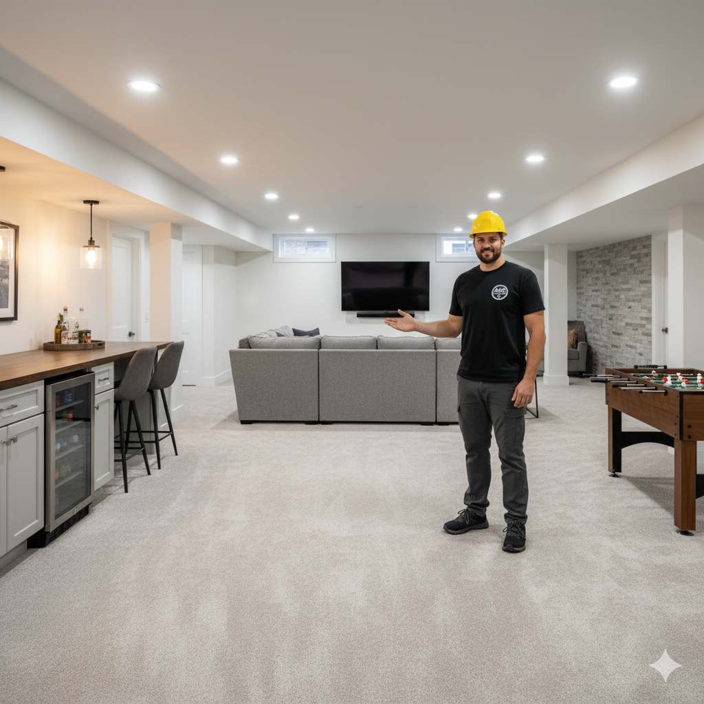 A high-end basement detail shot