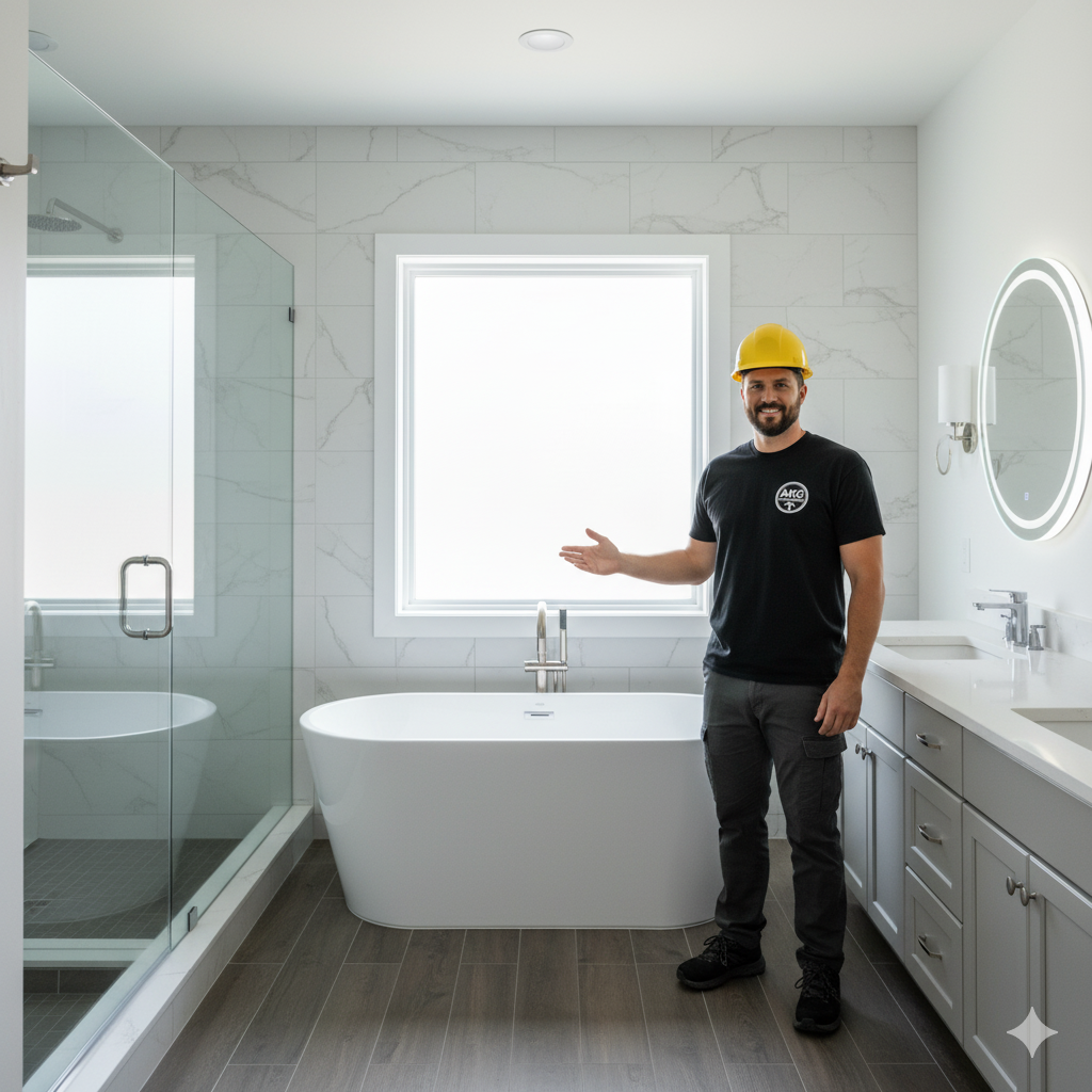 A high-end bathroom detail shot